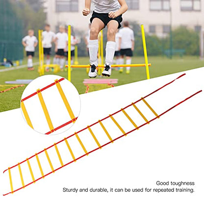7M 14 Rung Agility Speed Training Ladder, Football Soccer Fitness Drill Ladder with Storage Bag, Durable PP Plastic and Braided Belt for Athletes Coaches Outdoor Indoor