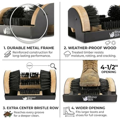 Boot Scraper, Outdoor Shoe Scrubber Cleaner, Heavy Duty Boot Brush, Deluxe Extra Wide