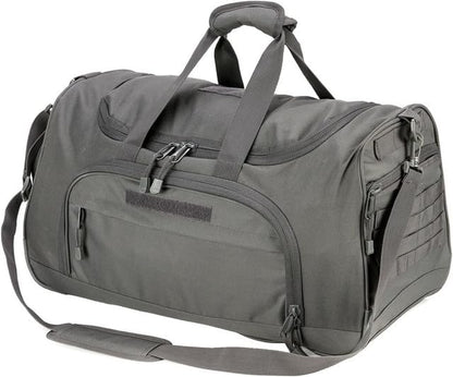 Gym Bag for Women & Men Tactical Duffle Military Weekender Travel Work Out Bags Lightweight Waterproof Sports Tote Shoe Pocket - color: Gray