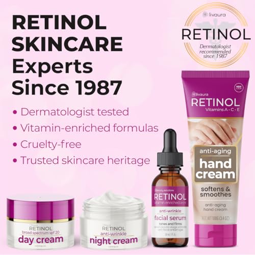 LIVAURA Retinol Hand Cream for Women - Anti-Aging Lotion for Dry Hands | Available for Men & Women; Vitamin-enriched formula; Helps soften rough skin; Lightweight daily hydration; Non-greasy finish - style: Women's Hand Cream