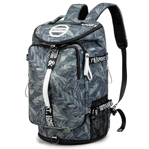 SDTAME Gym Duffel Backpack with Shoe Pocket & Laptop Sleeve - color: Silver