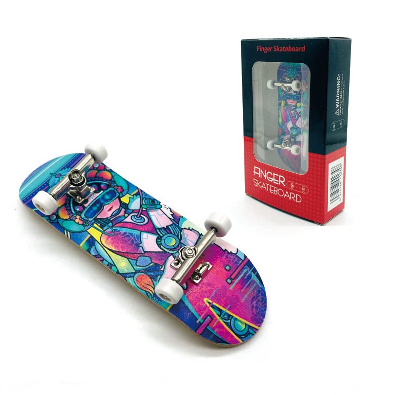 Maple Wooden Finger Skateboard, Professional Fingerboards Wheels with Bearings, Mini Fingerboard Finger Toy for Adults and Kids (AA6)