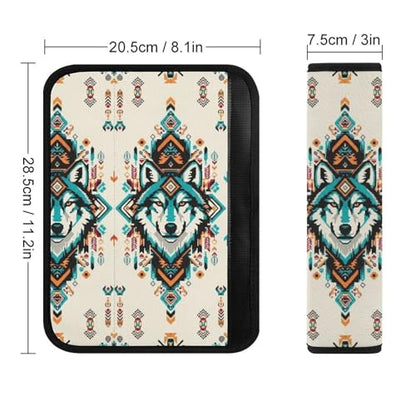 Universal Fit Aztec Navajo Wolf Seat Belt Shoulder Pad for Adult Use, Most Cars, 1 Pair Harness Pads Strap Anti-Slip Pad - color: Pattern 782