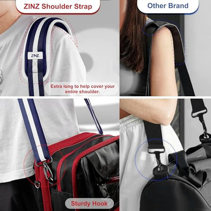 ZINZ Ultra-Thick Fixed Pad Shoulder Strap 76-inch Universal Bag Strap with Breathable Cushion and Dual Balanced Adjustable Buckles for Laptop Bag Luggage Messenger Bag Crossbody etc -Stripe-BuWBu - color: Stripe-buwbu