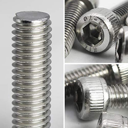M8 x 60/65/70/75/80mm Screws and Nuts Hex Socket Head Screws M8 Bolts, 304 Stainless Steel, Bright Finish, Fully Threaded, Metric Allen Hex Drive, Assortment Kit 10PCS - size: M8×60/65/70/75/80mm