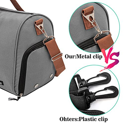 Sports Gym Bag with Shoe Compartment&Wet Pocket,Travel Duffel bag,Weekend Bag,Workout Bag Suitable for Men and Women - color: grey