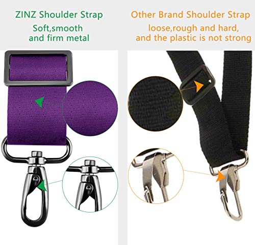 ZINZ Shoulder Strap 58" Ultra-Thick Fixed Padded and Adjustable Buckles Crossbody Strap for Briefcase Laptop Bag Luggage - color: Purple