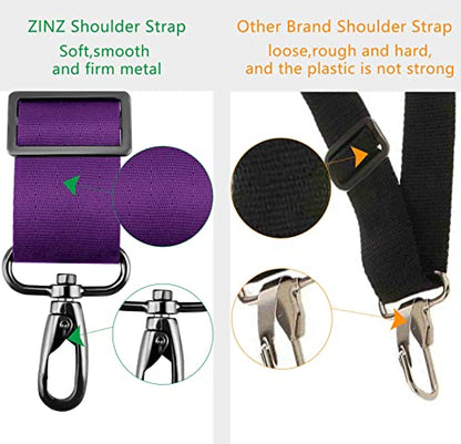ZINZ Shoulder Strap 58" Ultra-Thick Fixed Padded and Adjustable Buckles Crossbody Strap for Briefcase Laptop Bag Luggage - color: Purple