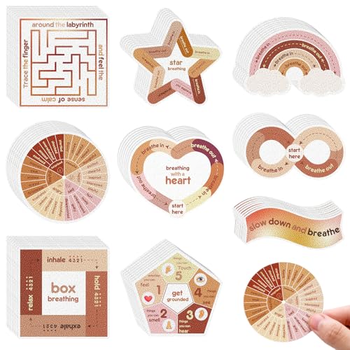 Libima 72 Pcs Anxiety Sensory Stickers Textured Stickers Fidget Mindfulness Sticker School Counselor Supplies Adult Sensory Items Anxiety Relief, 9 Styles (Boho Color) - color: Boho Color