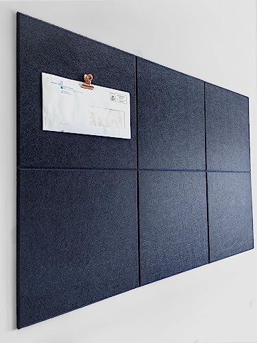 Cork Board 24 x36 Alternative - 6 Pack Felt Wall Tiles with Safe Removable Adhesive Tabs, Cork Boards for Walls Cork Board for Home Office Pin Board Tack Board - Dark Blue - color: Dark Blue, size: 6 Panels