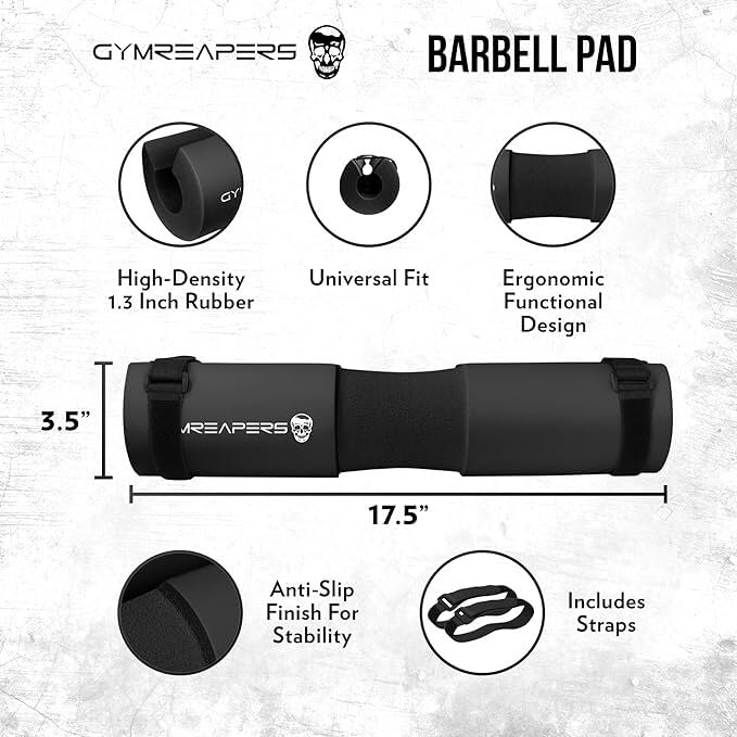 Gymreapers Barbell Squat Pad - Protective Bridge Pad For Hip Thrust, Squats, Lunges - Hip Support, Neck Protection For Bar - color: Cyan