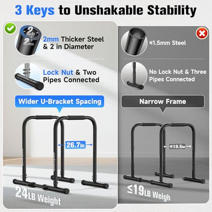 Sportsroyals Power Tower Pull Up Bar Station & Adjustable Dip Bar Station