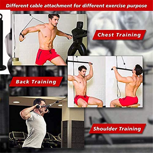 Mtgluk Cable Pulley System Upgraded DIY LAT and Lift Weight Pulley Machine Attachment Home Gym Forearm Wrist Roller for Triceps Pull Downs Biceps Curl Forearm Shoulder - color: Straight + Tricep
