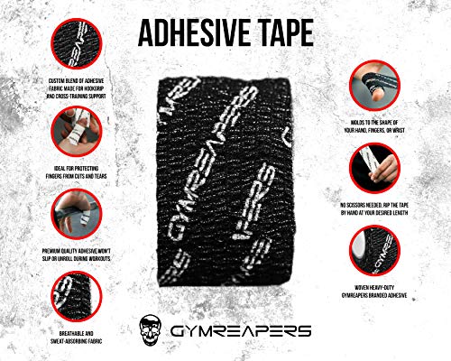 Gymreapers Weightlifting Adhesive Thumb Tape, Stretchy Athletic Tape Grip & Protection for Olympic Lifting, Cross Training, Powerlifting, Hookgrip - color: Black, size: 3 Rolls (Pack of 2)