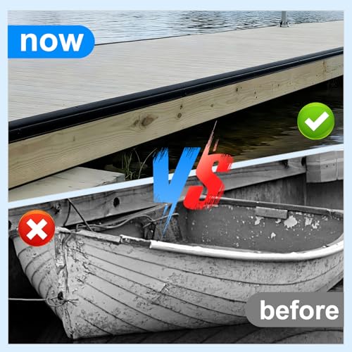 10 Pack Dock Edging Side Gard, 20 Feet Dock Guard with Heavy Wall Sections for Greater Protection – Commercial Grade Double Molded Material (Black) - color: 20 Feet Black, style: Right angle 10pack