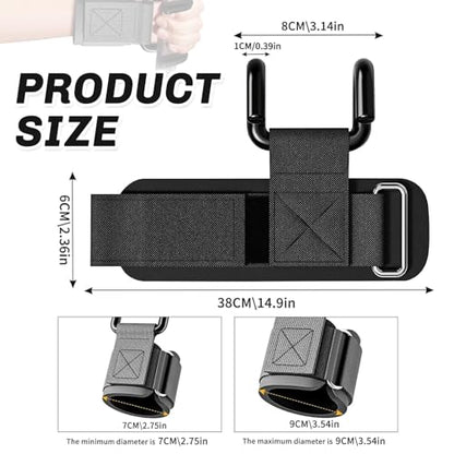 Weight Lifting Hooks, 1 Pair Lifting Hooks for Weight Lifting, 330 LB Heavy Duty Gym Lifting Wrist Strap Hook for Deadlifts, Pull-Ups, Strength Training 0.4inch Grip Weightlifting Hooks for Teen