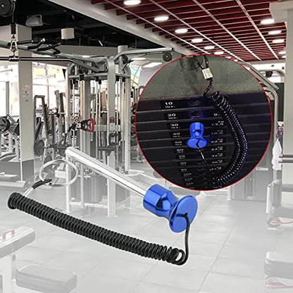 Cosmos Gym Weight Stack Pin Universal Replacement Selector Lock Pin Detent Hitch Pin, Tensile 3/8" Dia. & 4" Locking Space with Lanyard, for Gym Equipment Machine Weight Plate - color: Blue Knob