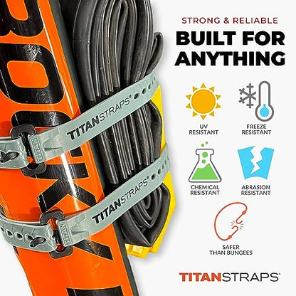 Titan Utility Straps – Mini Straps Set to Organize Computer Cables, Arts & Crafts, and Fishing Rods (10" Length / 4-Pack, Sunflower) - color: Sunflower, size: 10" Length / 4 Pack