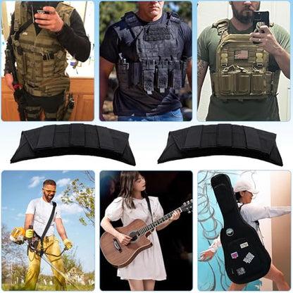 Ultra Thick Shoulder Strap Pad 2 Pack, Heavy Load Backpack Strap Pads, High Elasticity Tactical Bag Shoulder Pads - color: 2PCS-Black