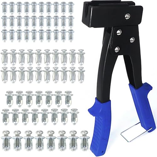 Jack Nuts Petal Nuts Dowels with Screws, Wall Anchors Assortment Kit for Drywall, Carbon Steel 74PCS M4,M5,M6,M8
