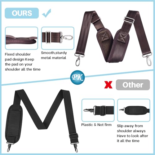 Shoulder Strap for Bag Universal Replacement 58"/67" Fixed Padded Adjustable Buckle Heavy Duty Shoulder Strap - color: Brown, size: 58"