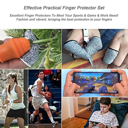 GELMAY 22Pcs Gel Finger Cots Cut Resistant Gloves Set, Sleeves Guards Protectors Cutting Covers Protection Gaming Fingertips Touch