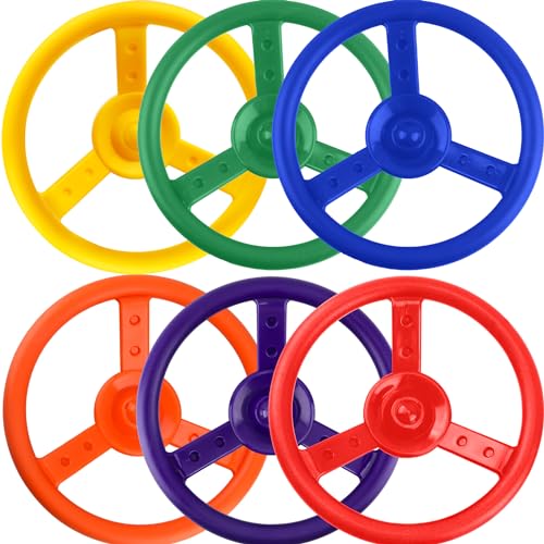 6 Pack Plastic Swingset Ship Wheel Playground Steering Wheel Steering Wheel Toys for Kids Boys Girls Playhouse Treehouse Playground - color: Color Set 3