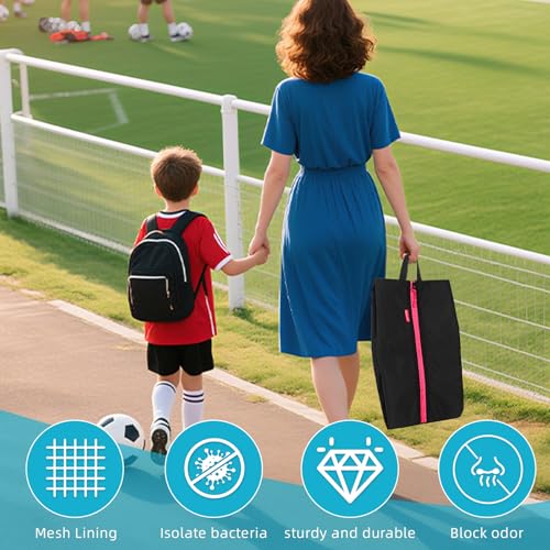 Smell Proof Shoe Bags for Travel & Sports Odor Resistant, Waterproof Storage for Gym, cycling,Soccer, Golf,Shoe Bags Fits Girls Durable Zipper Closure