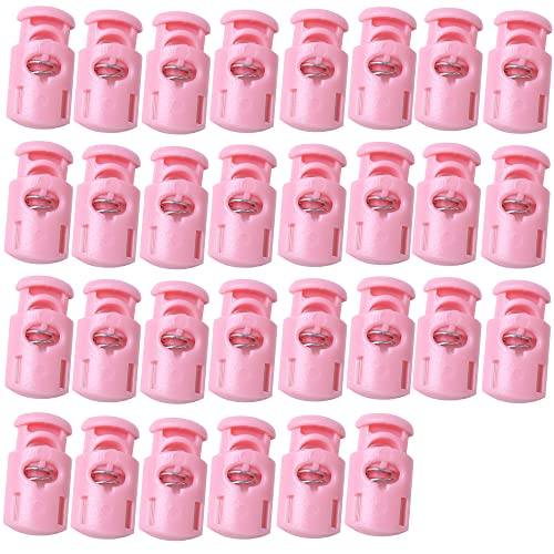 J.CARP Plastic Cord Locks End Spring Toggle Stopper, Elastic Cord Adjuster - color: Pink, Single Hole, size: Single Hole