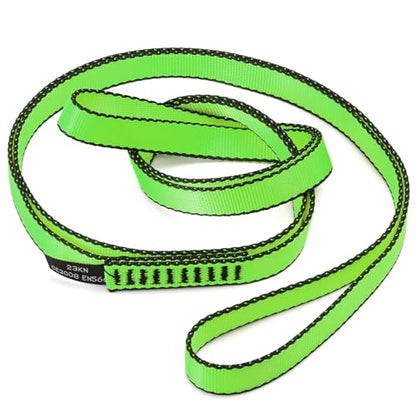 18MM Nylon Climbing Sling Runner 23KN CE2008/EN566 Strong Webbing Straps for Rock Climbing,Mountaineering, Rappelling, Swing, Yoga Hammock etc - color: Green, size: 120cm/ 48inch |Single Unit