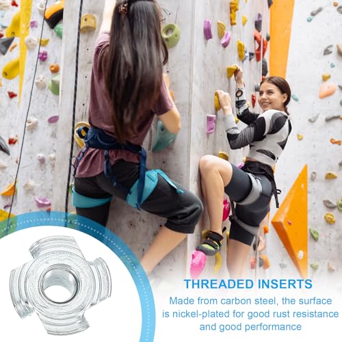 PATIKIL M5 T-Nuts, 60 Pcs Zinc Plated Steel 4-Pronged Tee Blind Nut 12 mm Length Four-jaw t Nuts Threaded Inserts Hardware for Wood Furniture Cabinetry Rock Climbing Holds - size: 12 mm