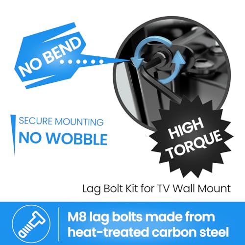 20PCS TV Wall Mount Hardware Kit, M8 Lag Bolts with Anchors & Washers, Mounting Screws Set with Allen Key & Bubble Level for Wood Stud, Concrete & Drywall - size: 20P