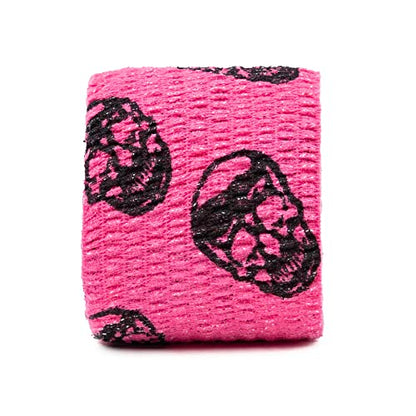 Gymreapers Hook Grip Weightlifting Tape (3 Pack) Premium Adhesive Thumb Skull Tape for Finger Protection, Powerlifting, Exercise & Cross Training - Athletic Sweat Proof Tape - color: Pink