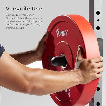 Sunny Health & Fitness Power Cage Squat Rack Attachments for Home Gym | Strength Training, Expanded Workout Variety, Durable Construction, Secure Fit, Quick Installation, Versatile Exercise Support - style: Olympic Adapter