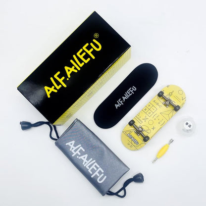 32mm Professional Fingerboard Complete Set, 5-Layer Maple Wood Deck with Metal Trucks, Bearing Wheels and Grip Tape (A6213) - style: A6213
