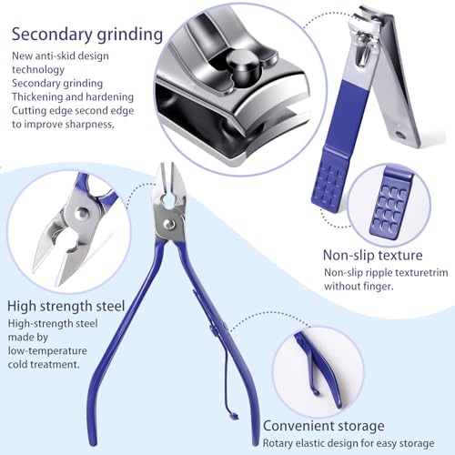 Manicure Set Pedicure Kit Womens Nail Clippers Set 32 in 1 Professional Grooming Care Tools Nail Kit Including Facial, Fingernails and Toenails Care with Travel Case Women - color: Blue_32in1