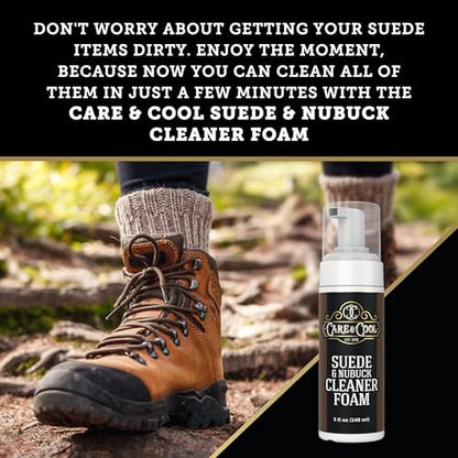 Care & Cool Suede and Nubuck Cleaner Foam Kit (5 oz) - Revitalizes and Refreshes Shoes, Boots, Clothes, and Furniture - style: Foam Cleaner