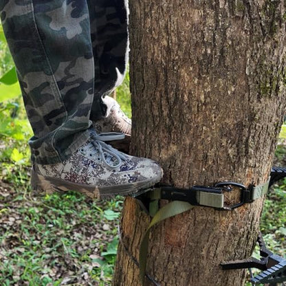 Saddle Hunting Platform Steps, Ultra-Light Ring of Steps for Climbing Bow Hunting with 6 Feet Heavy-Duty Strap & Cam Buckle, Ergonomic Anti-Slip Design - size: 6 Pack