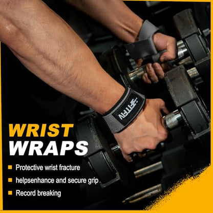 Lifting Straps for Weightlifting, Lifting Wrist Straps for Gym Strength Training, Neoprene-padded Wrist Cushion - Men & Women - color: Gray