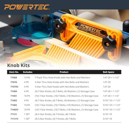 POWERTEC 71371V 24 Inch Double-Cut Profile Universal T-Track with Predrilled Mounting Holes, 4 PK, T Track for Woodworking Jigs and Fixtures, Drill Press Table, Router Table, Workbench - size: 24" T track, 4PK