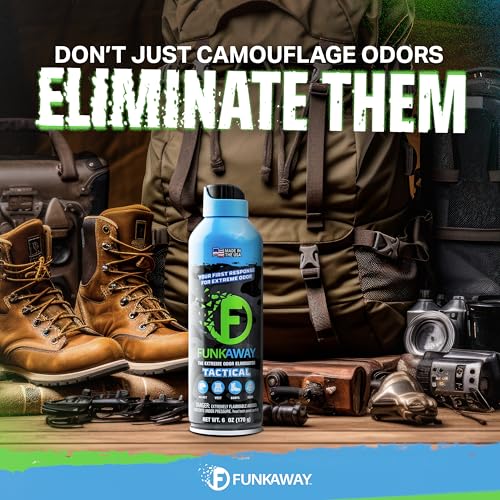 FunkAway Extreme Military Grade Odor Eliminating AeroSpray, 6 oz., Odor Eliminating Spray Designed for First Responders, Removes Sweaty, Musty, Smoke and Pet Odors