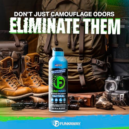 FunkAway Extreme Military Grade Odor Eliminating AeroSpray, 6 oz., Odor Eliminating Spray Designed for First Responders, Removes Sweaty, Musty, Smoke and Pet Odors