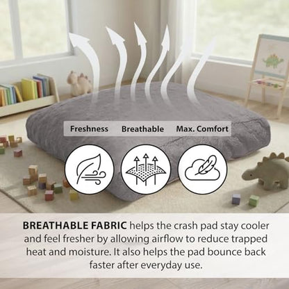 Matini Home 60" X 60" - High-Density Foam Crash Pad with Cover Foam Blocks, Professional Gymnastics Equipment for Impact Support, Jumping and Lounging - Grey Pattern - color: Grey Pattern 60" X 60"