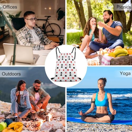Waterproof Drawstring Bag Gym Sack Sports Backpack for Hiking Swimming Beach Yoga Gear Lightweight Unisex, Casino Poker Pattern Bags - color: Picture (22)