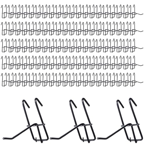 100PCS Grid Wall Hooks, 4 Inch Heavy Duty Gridwall Panel Hooks, Hanging Board Pegs Wall Display Hook for Retail Craft Show Home Setup Custom, Black Wire Shelf Hook Accessories Room Organization