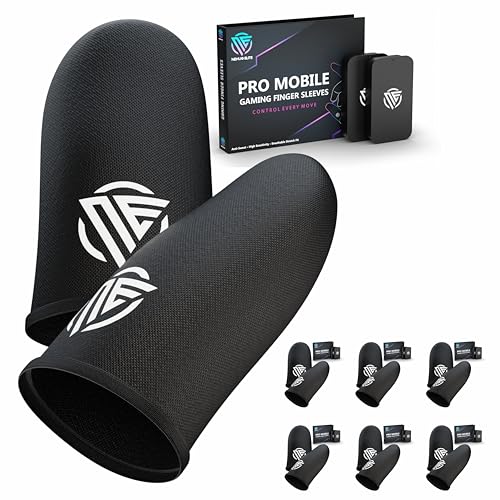 Gaming Finger Sleeves Cots Gloves Covers Protectors Thumb Hand Guard Sleeve for PUBG Mobile Phone Gamer Grip Pro - color: Carbon Core