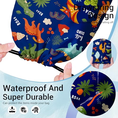 Cartoon Dinosaur Gymnastics Grip Bag Navy Blue Portable Drawstring Storage Pouch Bag Party Favor - color: Cartoon Dinosaur-blue