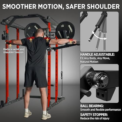 Mikolo Lateral Raise Attachment for Squat Rack, Standing Lateral Raise Machine with 1" Holes, Power Rack Cage Attachment, Upper Body Strength Training Machine for Home Gym - color: Black