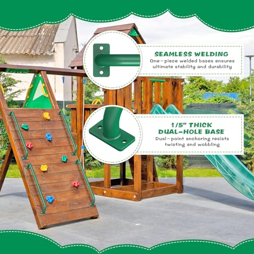 SELEWARE 42" Green Playground Ladder Handle Metal Playset Handles Grab Bars | 500LB 2Pcs Heavy Duty Steel Kids Playground Handles for Indoor/Outdoor Ladder Handrail Swing Set Treehouse Rock Climbing Wall - color: D: 42"-2 Pcs-green