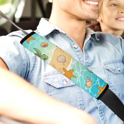 2PCS Turtle Beach Car Seat Straps Shoulder Pads Soft Padded Seat Belt Cushion for Adult Use, Car Seats Pushchair Strollers High Chair Pushchair, Anti-Slip Pad - color: Pattern 899
